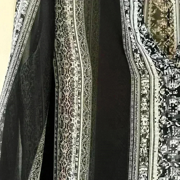 INC International Concepts Black Vertical Stripes Sheer Tunic women’s medium - Picture 3 of 12